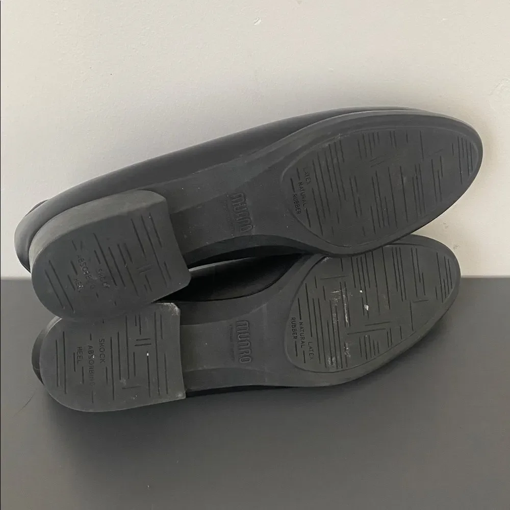 Munro Women’s Harrison II Loafer Sz 11 Black Leather Removal insoles Comfy